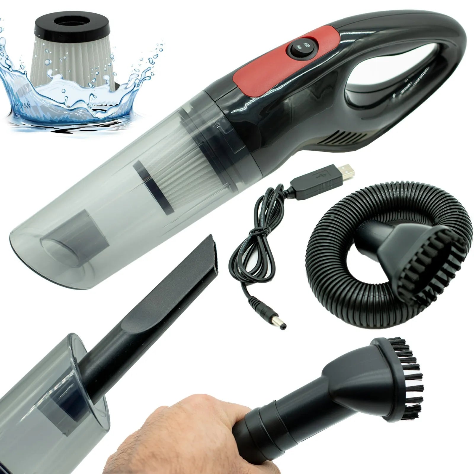 EMB V2C Rechargeable Car Vacuum Cleaner – 250W Power, 10000PA Suction, Wet & Dry, Wireless Handheld for Home & Auto Cleaning EMB V2C Rechargeable Car Vacuum Cleaner – 250W Power, 10000PA Suction, Wet & Dry, Wireless Handheld for Home & Auto Cleaning